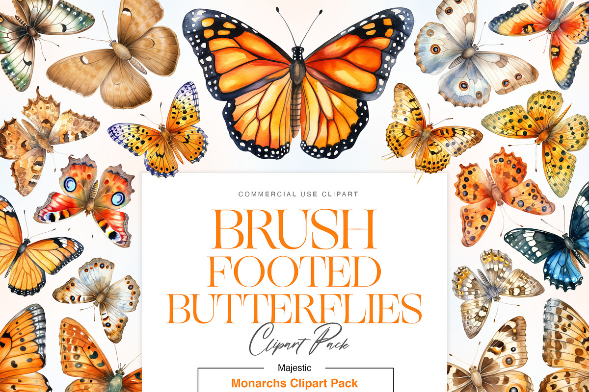 Watercolor Butterfly Species Clipart, an Animal Illustration by BrushstrokeArtGB (Photo 1 of 9)
