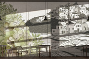 Hand Drawn Mediterranean Wallpaper, a Wallpaper Graphic by Nature.Of.Kate (Thumbnail 9 of 13)