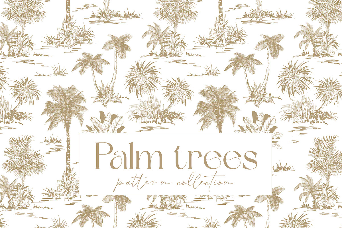 Palm Trees Pattern Collection, an Illustration by Jeanna Draw (Photo 1 of 11)