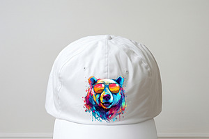 Colorful Polar Bear Wearing Glasses.