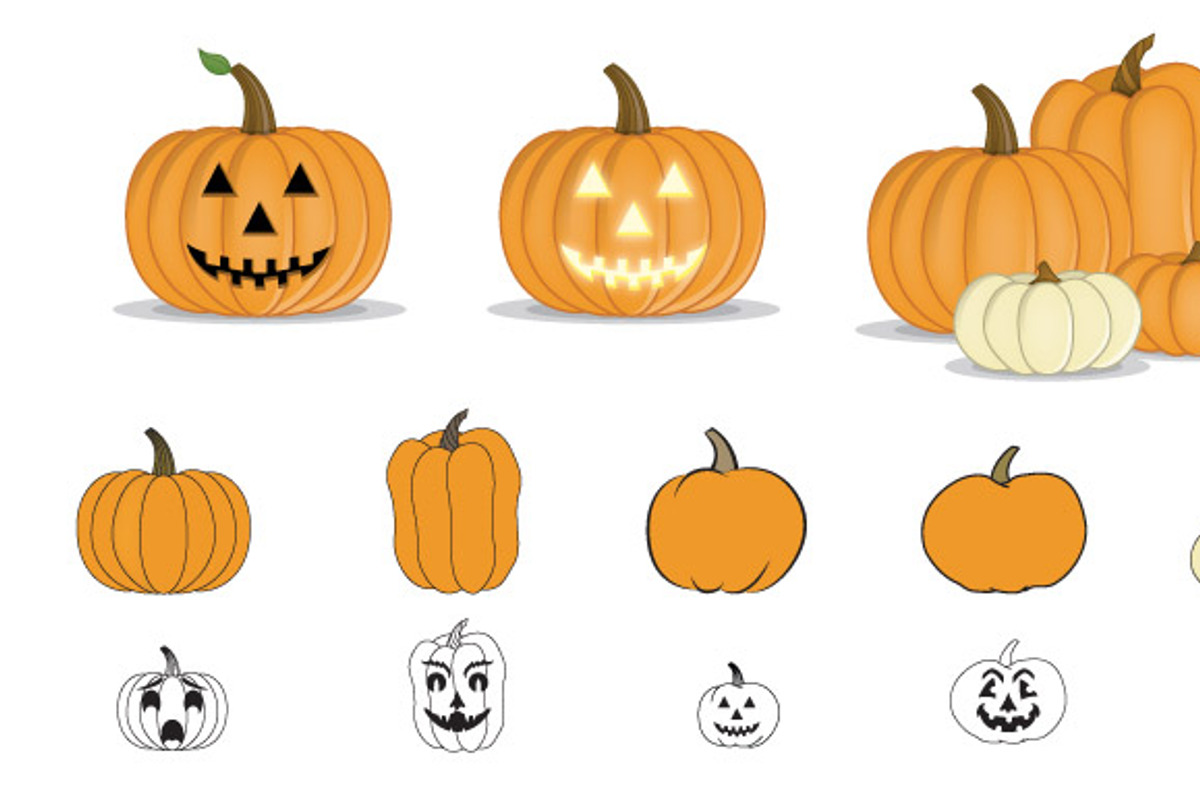 Jack-O-Lantern Pumpkin Faces Vectors, a Graphic by Design Panoply (Photo 3 of 3)