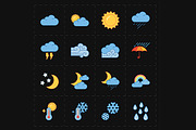 16 flat modern weather icons, an Icon by Anton (Thumbnail 4 of 4)