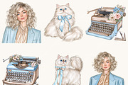 Cinderella Blue Aesthetic Clipart, a Seasonal Illustration by BusyDaydesign (Thumbnail 5 of 9)