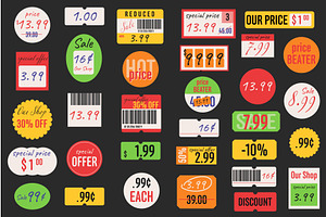 Price Tags Stickers, a Finance Illustration by alexdndz