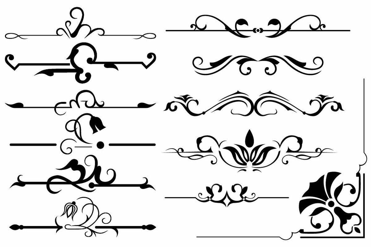 Vector set ornaments 3, a Pattern Graphic by LineworkStock