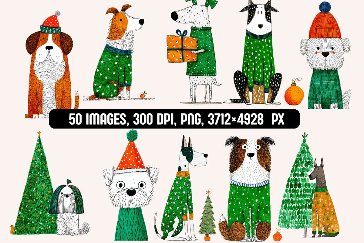 Paws & Presents: Christmas Dogs, an Animal Illustration by PrintHaven Designs (Photo 6 of 9)