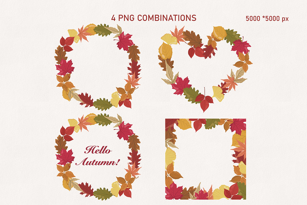 Hello Autumn — Leaves Set, an Object Graphic by Vaniuta_Art (Photo 4 of 10)