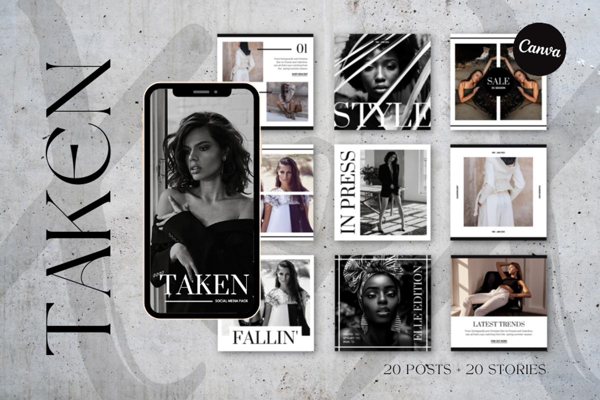 CANVA | Taken Social Media Pack, a Social Media Template by 9inchideas (Photo 1 of 8)