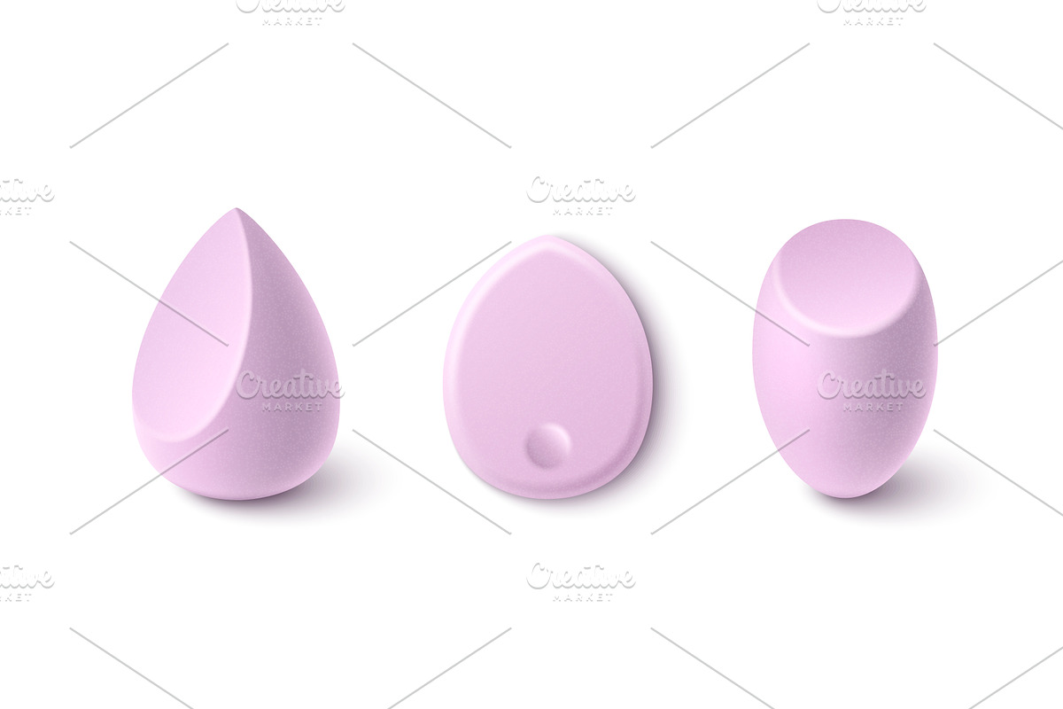 Smooth pink makeup sponges of, an Object Illustration by art PVP - market