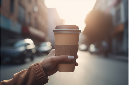 Female coffee take. Generate Ai, a Food & Drink Photo by Ylivdesign