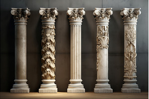 Towering Marble ancient pillars, an Architecture Photo by Ylivdesign