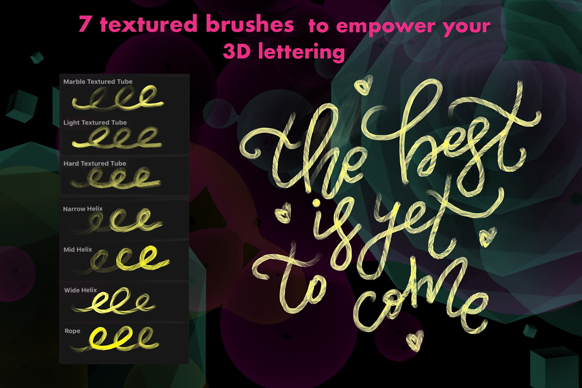 Procreate 3D Lettering Bundle preview 3
