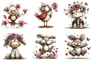 Whimsical Spring Animals Clipart, an Illustration by CraftArtStudio (Thumbnail 4 of 6)