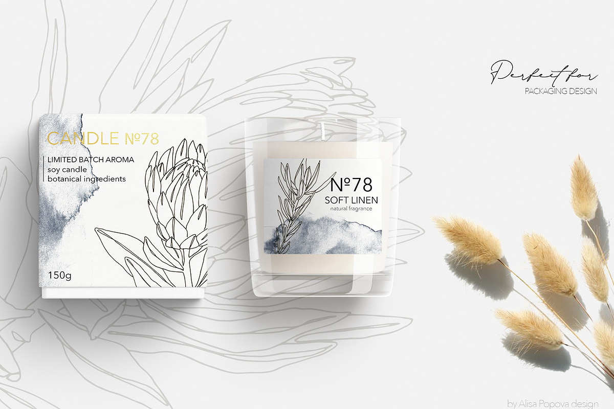 One Line Modern Sketch Protea Flower, a Decorative Illustration by Alisa Fimen Design (Photo 3 of 11)
