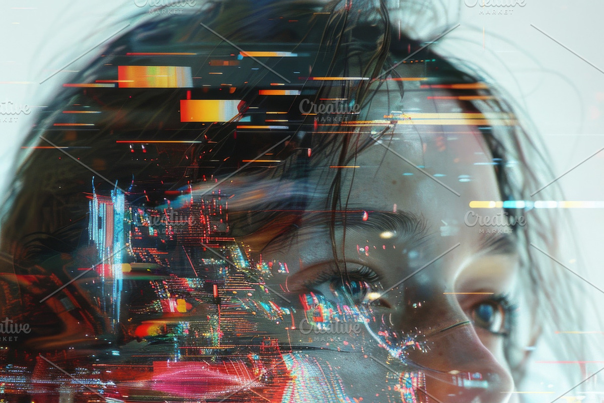 90 Glitch faces, a Person Illustration by Handmadefont (Photo 54 of 94)