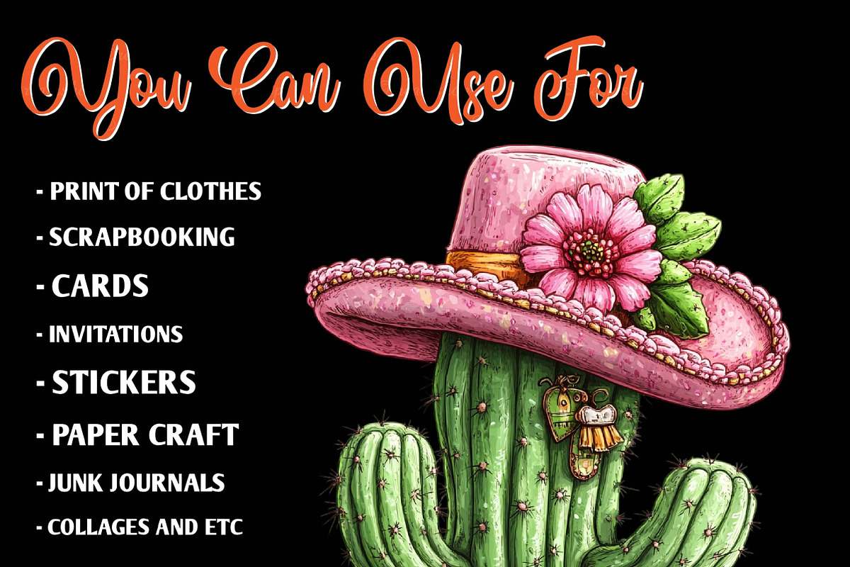 Summer Cowgirl Sublimation Clipart, an Illustration by CreationArt (Photo 9 of 9)
