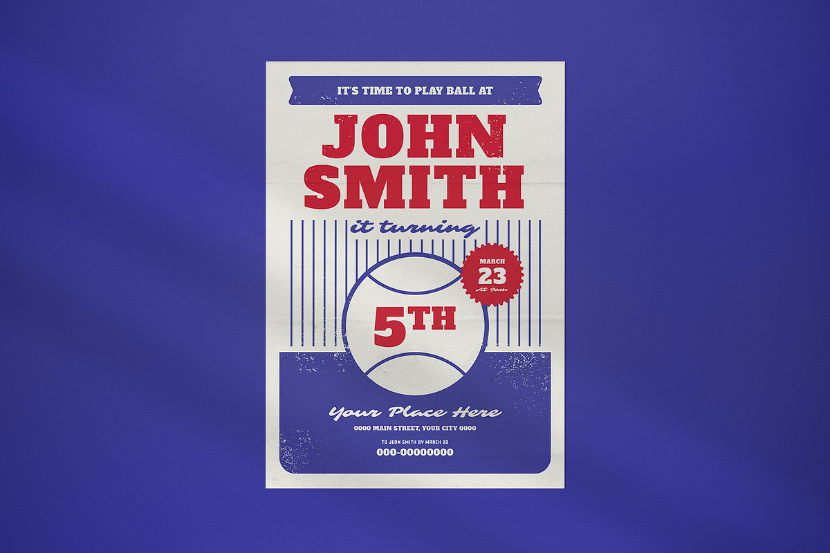 Retro Birthday Invitation, a Flyer Template by lilyshop