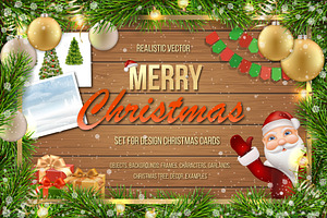Set for Merry Christmas cards.