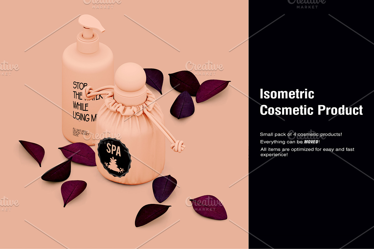Isometric Cosmetic Product Mock-up, a Packaging Mockup by IsometricWorld (Photo 1 of 5)