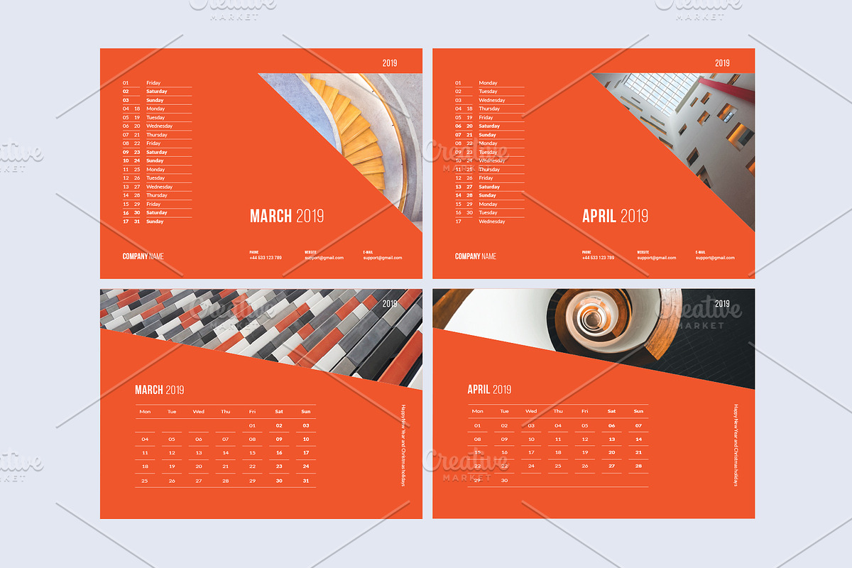 Desk Calendar for 2019, a Stationery Template by Vepix (Photo 5 of 11)