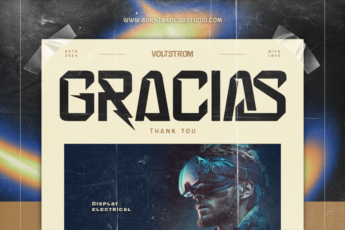 Voltstrom, a Sans Serif Font by Burntilldead (Photo 12 of 12)