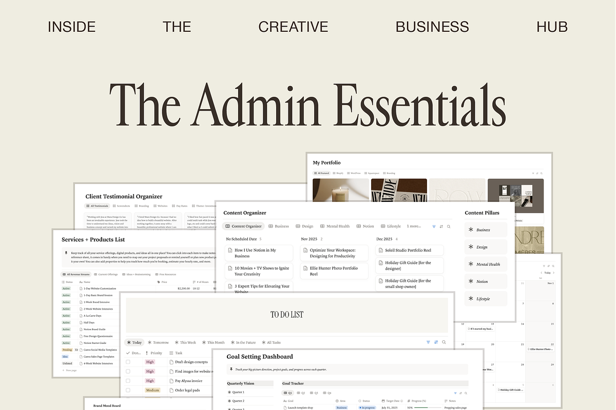Creative Business Hub for Notion, a Marketing Template by MARA Design Co. (Photo 3 of 17)