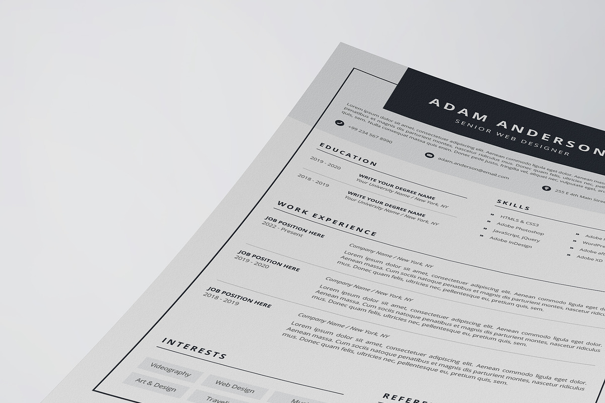 Clean Resume/CV Template, a Resume Template by HueNestify