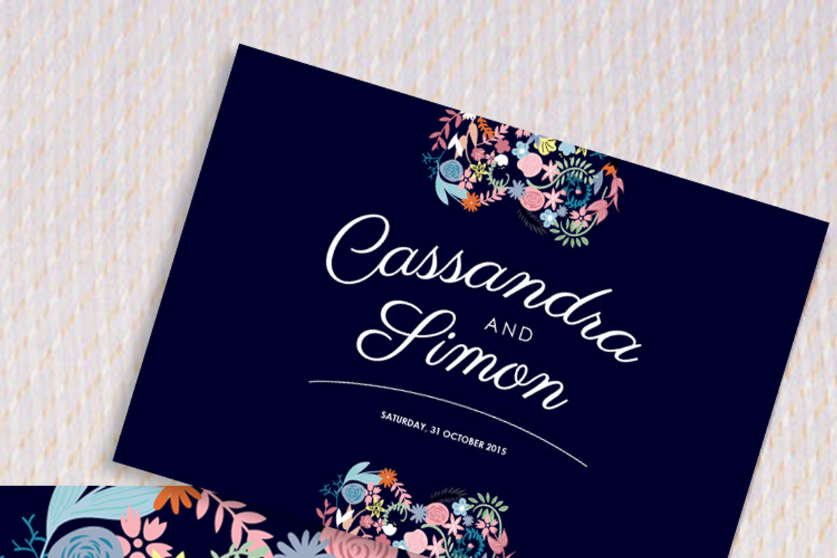 Flowery &Modern Wedding Invitation, an Invitation Template by Laffmate (Photo 2 of 4)