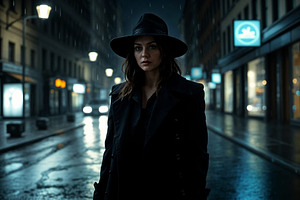 beautiful young woman in the rain AI generated, a Photo by WorldOfPhotos