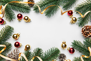 Christmas holiday season frame with copy space, a Holiday Photo by Olena Rudo