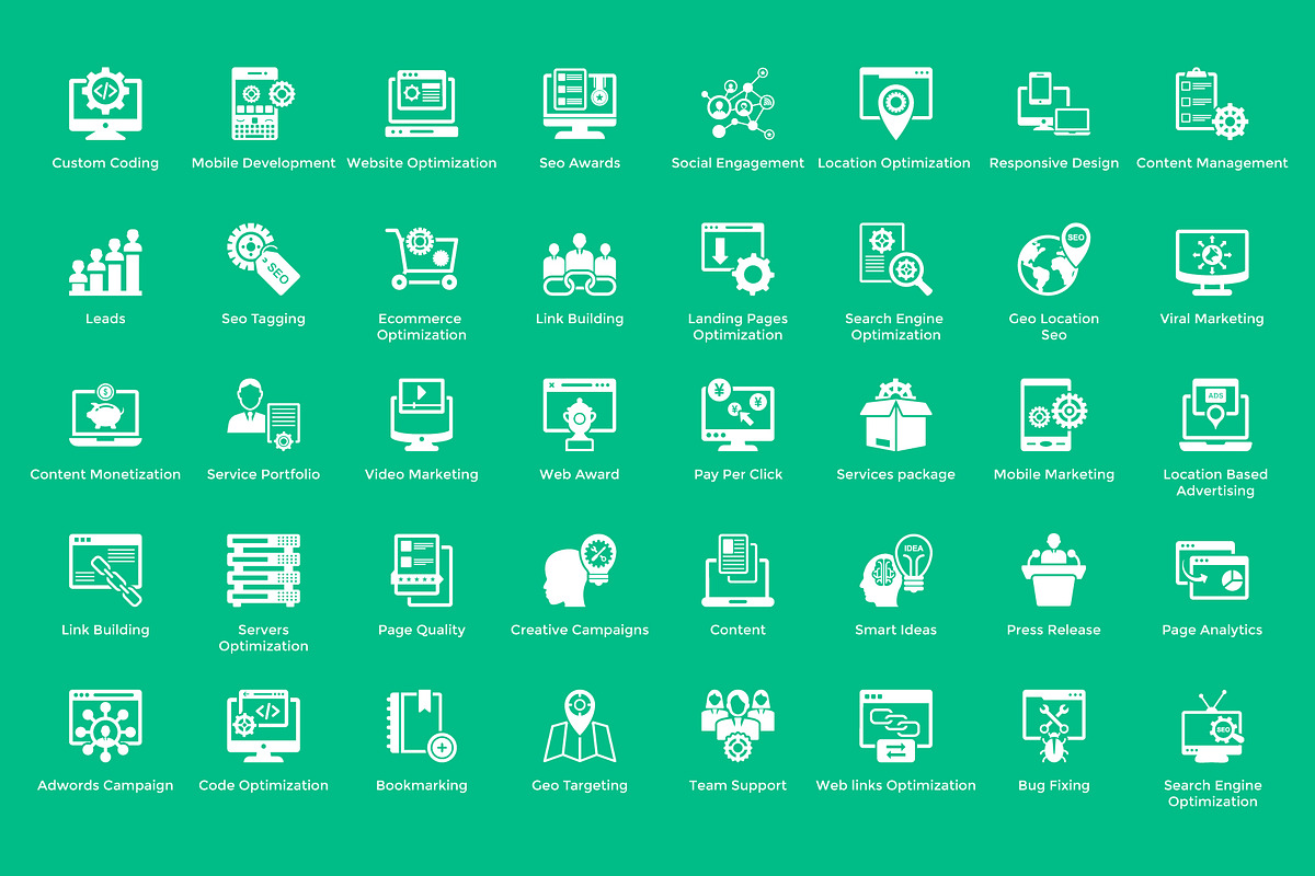 216 Seo and Marketing Vector Icons, a Solid Icon by Vectors Market (Photo 2 of 7)