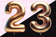 Golden Balloons Numbers Clipart, a Decorative Illustration by LekoArt (Thumbnail 3 of 10)