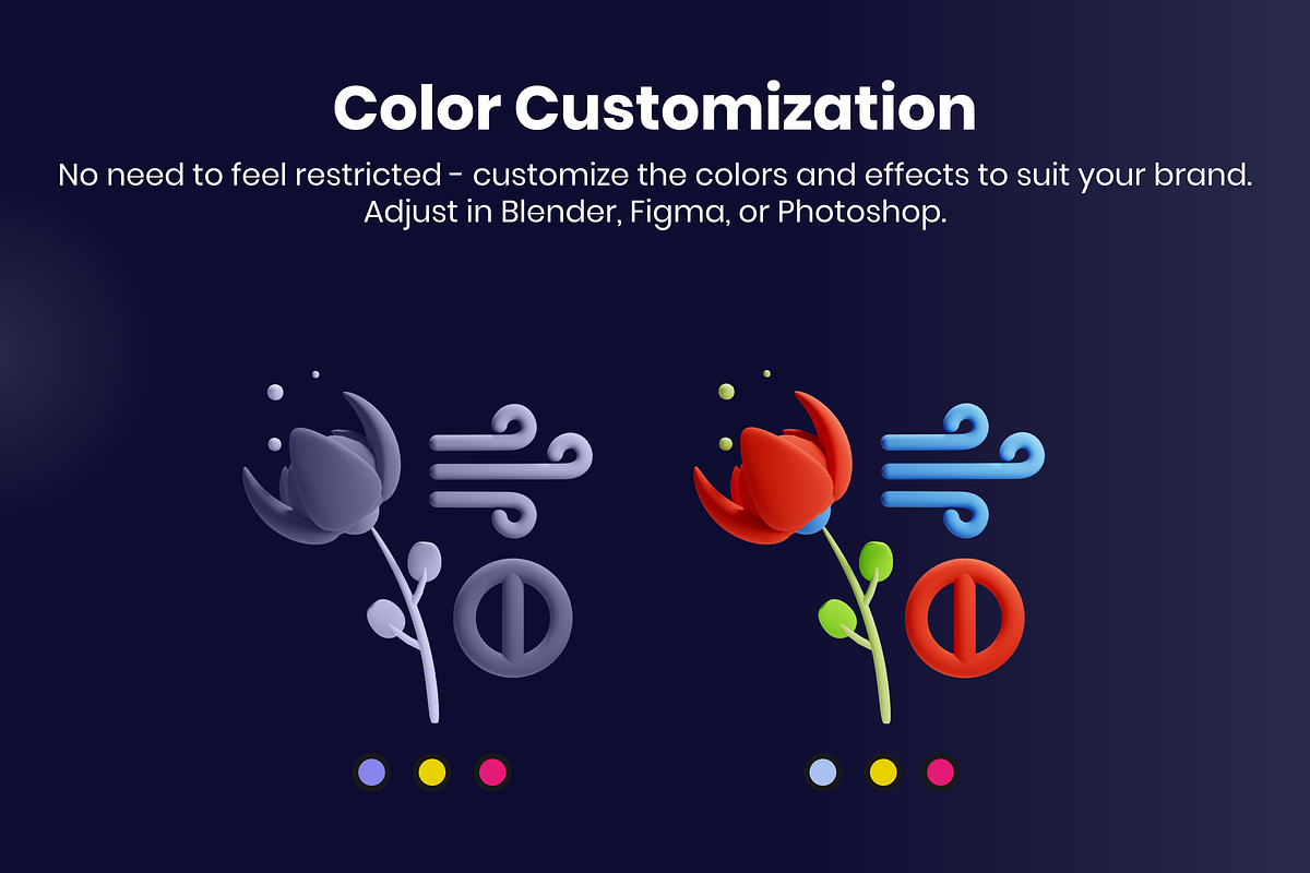 3D Weather Icons, a 3D by Flat Icons (Photo 3 of 7)
