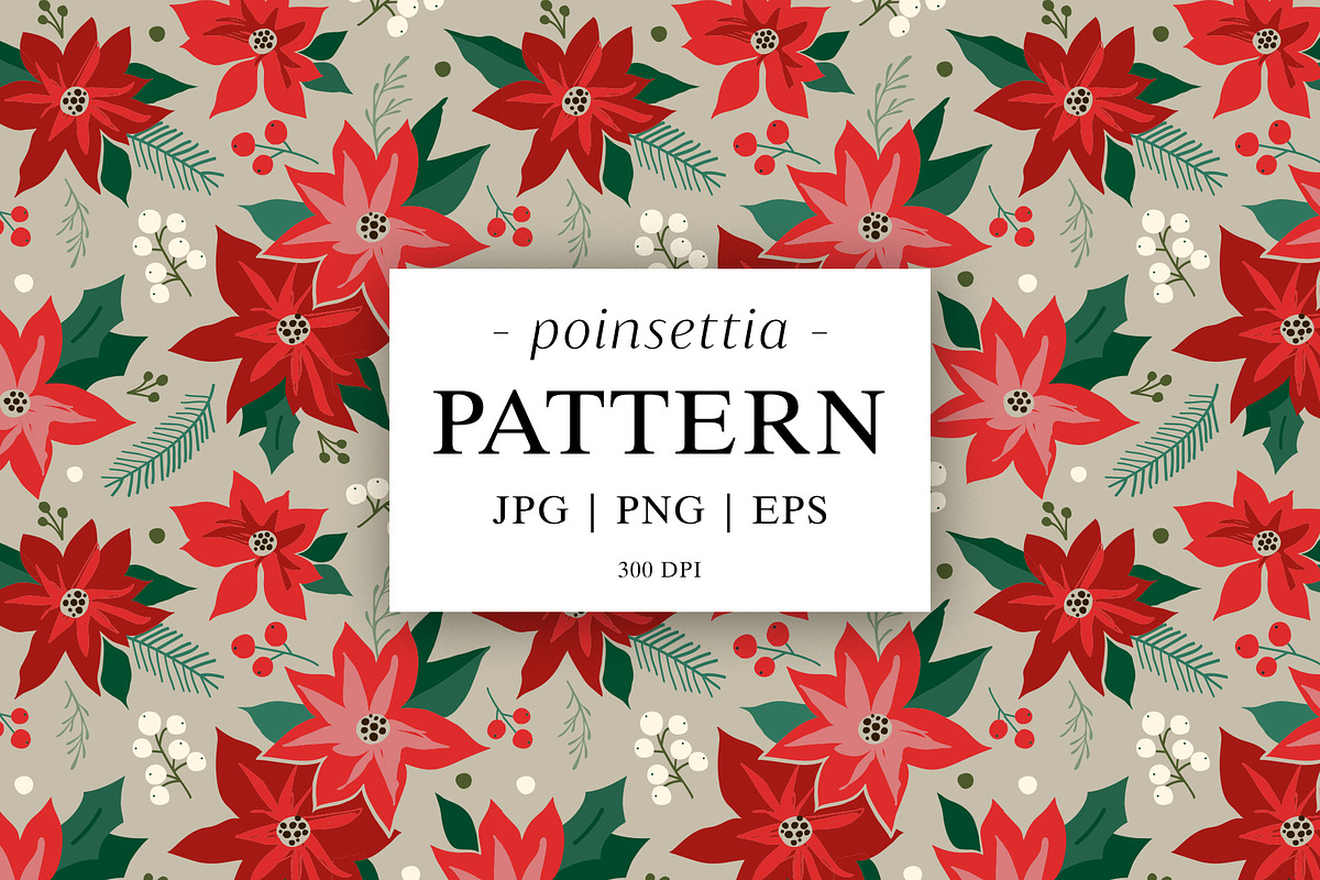 Poinsettia Pattern, a Pattern Graphic by ms Julia Nova (Photo 1 of 6)