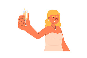 Woman toasting sparkling wine