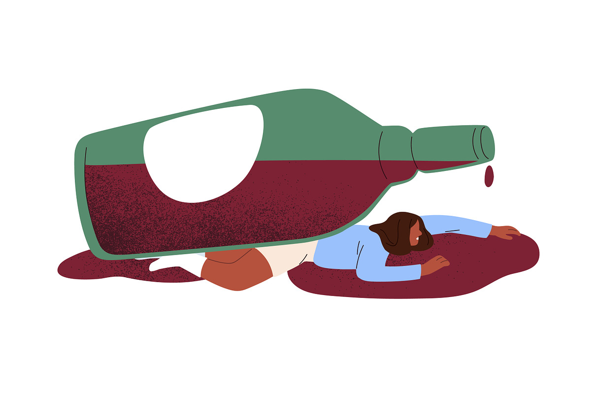 Alcohol abuse and addiction concept, a Food Illustration by Good Studio (Photo 3 of 7)
