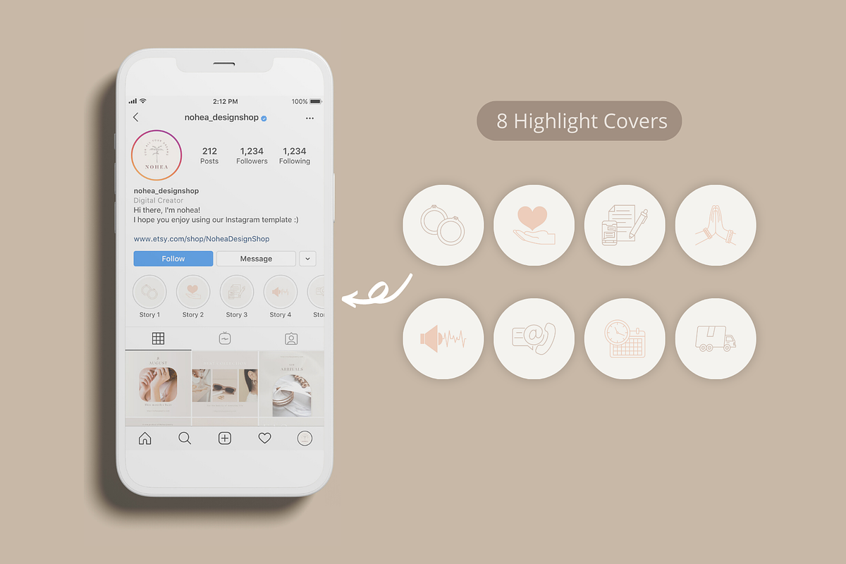 Modern Jewelry Instagram Templates, a Social Media Template by NoheaDesignShop (Photo 7 of 11)