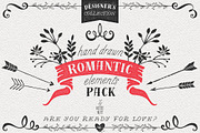 Hand Drawn Romantic Decoration Pack, a Decorative Illustration by kite-kit (Thumbnail 1 of 4)