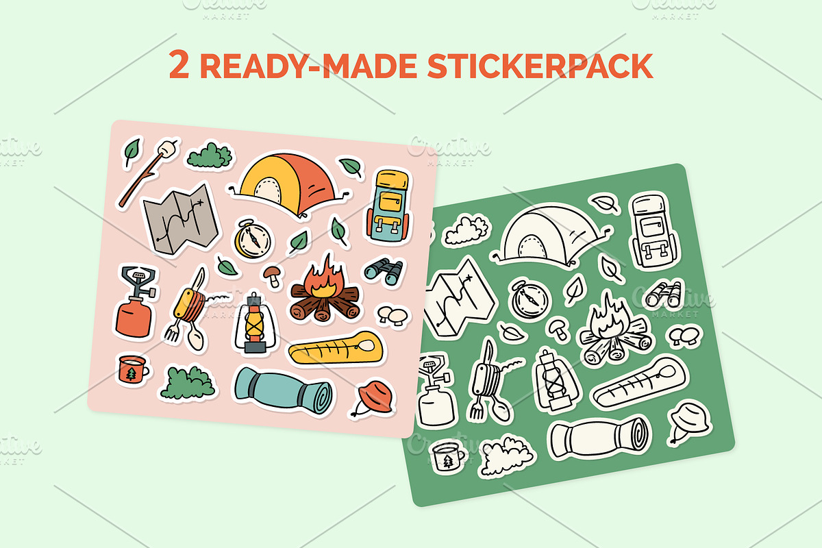 Camping Set Doodle Style, an Object Graphic by 35lab (Photo 5 of 6)