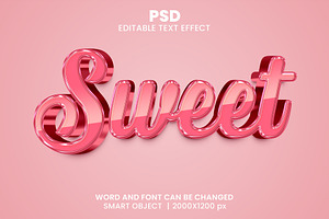 Sweet 3d Editable Psd Text Effect, a Layer Style Add-On by bdrobin
