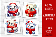 3D Christmas Coaster Sublimation, an Animal Illustration by ElenazlataArt (Thumbnail 6 of 9)