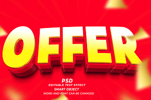 Super Offer PSD 3d Editable Text