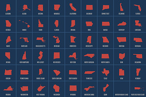 Hand Drawn U.S. States & Territories