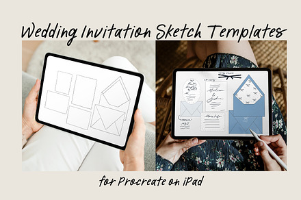 Wedding Invite Procreate Templates, a Marketing Template by Design by Laney