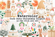 Cute Boho Christmas Clipart, an Illustration by Libby Wishes (Thumbnail 1 of 7)
