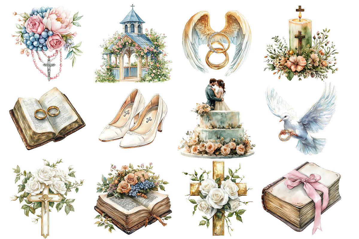 Christian Wedding Clipart Png, an Illustration by SinaCreation (Photo 2 of 10)