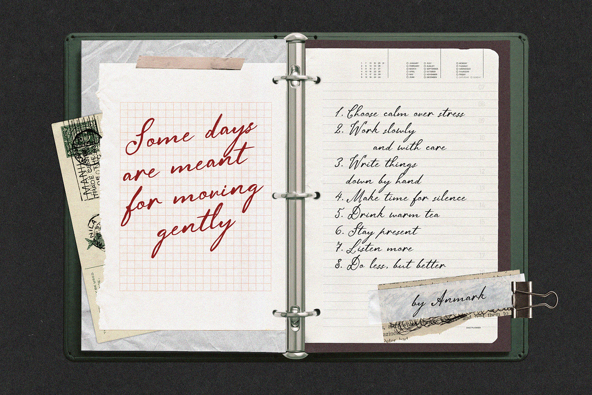Paper Soul Quiet Vintage Font, a Script Font by AnMark (Photo 9 of 11)