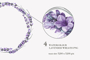 Lavender wreath flower frame png, an Illustration by Kotkoa (Thumbnail 5 of 8)