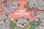 Cute Kawaii Binturong Sticker Set, an Illustration by Dori Debreceni draws (Thumbnail 1 of 4)