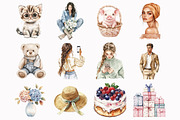 Watercolor Quiet Cottage Clipart, an Illustration by Design Market (Thumbnail 3 of 5)